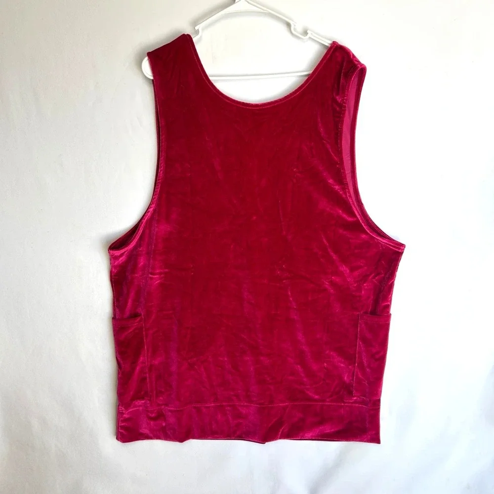 Agnes Dora Limitless Velvet Jumper Berry Oversized Reversible Dress Womens L NWT